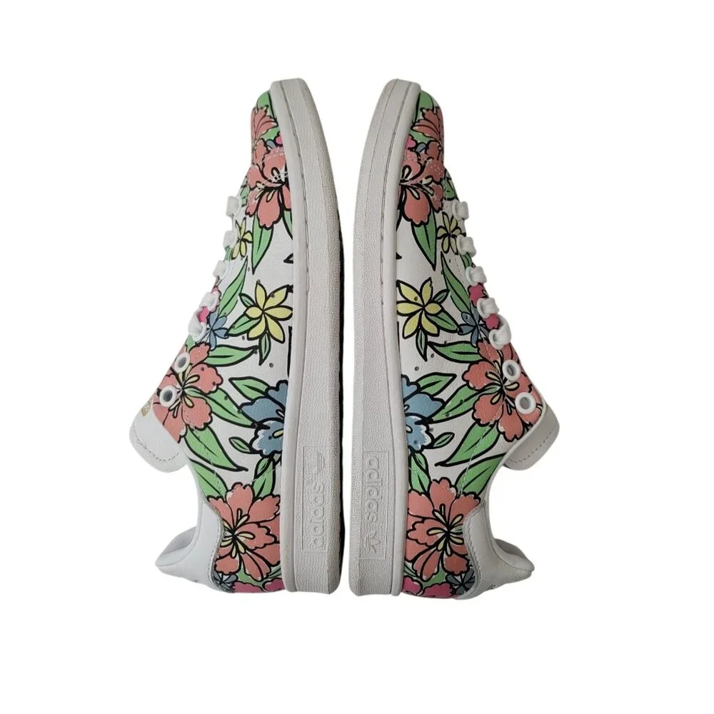 Adidas Originals Stan Smith Floral Leather Sneakers Women's Sz 6.5 GV7896 - Picture 5 of 11